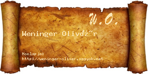 Weninger Olivér névjegykártya