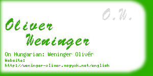 oliver weninger business card
